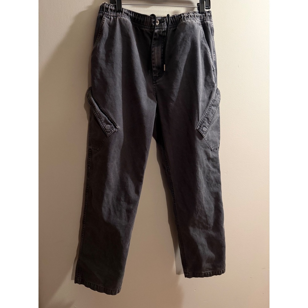 Jordan Flight Heritage Cargo Pants Mens Large Washed Black Canvas Straight Leg